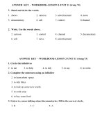 TATC - KHỐI 5 - ĐÁP ÁN : FAMILY AND FRIENDS 5: UNIT 11 - Lesson 1,2,3 - TUẦN 28