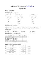 Đề kiểm tra Toán lớp 4 – Tuần 16 – Tiểu học Phước Hòa B