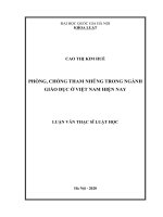 (Luận văn thạc sĩ) phòng, chống tham nhũng trong ngành giáo dục ở việt nam hiện nay​ 