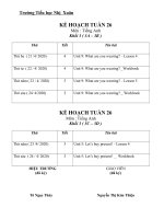 kế hoạch dạy học trực tuyến môn tiếng anh  tuần 26  tiểu học nhị xuân