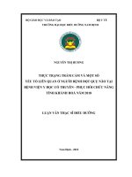 Thực trạng trầm cảm và một số yếu tố liên quan ở người bệnh đột quỵ não tại bệnh viện y học cổ truyền phục hồi chức năng tỉnh khánh hoà năm 2018 