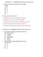 TATC - KHỐI 5 - ĐÁP ÁN -  FAMILY AND FRIENDS 5 : UNIT 10 - Lesson 4,5,6 - TUẦN 27