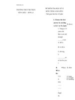 Download Đề kiểm tra HKII tiếng anh lớp 8- đề 1