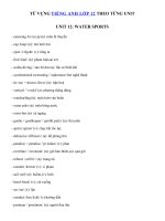 Tải Từ vựng Unit 12 lớp 12 Water sports - Tiếng Anh 12 Unit 12 Water sports| Từ vựng Unit 12 SGK tiếng Anh lớp 12 đầy đủ nhất