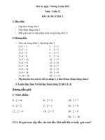2021- Toán - Bảng chia 2 - Lớp 2