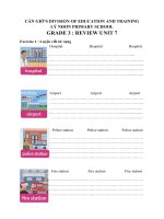 Tiếng Anh : phiếu hướng dẫn tự học ÔN TẬP  Lớp  3 ( UNIT 7) tuần 21+22