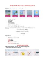 Anh van - KẾ HOẠCH BÀI DẠY LỚP 3 ĐỀ ÁN UNIT 8 LESSON 2