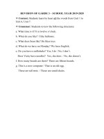 Bài ôn tập môn Tiếng Anh các khối lớp