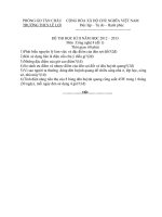 Download Đề thi HKII môn công nghệ 8- có đáp án