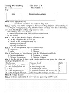 Download Đề kiểm tra HKII sinh học 8 cơ bản