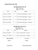 kế hoạch dạy học trực tuyến môn tiếng anh  tuần 26  tiểu học nhị xuân