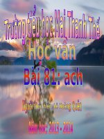 HỌC VẦN 1 - TUẦN 20 - BÀI 81 ACH