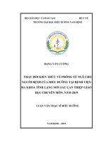 Thay đổi kiến thức về phòng té ngã cho người bệnh của điều dưỡng tại bệnh viện đa khoa tỉnh lạng sơn sau can thiệp giáo dục chuyên môn, năm 2019 