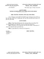 Quyết định thành lập Hội đồng lựa chọn sách giáo khoa lớp 1 năm 2020 - 2021 trường tiểu học Phù Đổng