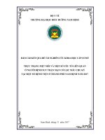 Thực trạng mệt mỏi và một số yếu tố liên quan ở người bệnh suy thận mạn có lọc máu chu kỳ tại một số bệnh viện ở thành phố nam định năm 2017 