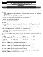 BAI THI THỬ CHỦ ĐỀ HOÁ HỮU CƠ- HYDROCACBON
