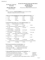 Download Đề thi tuyển sinh vào lớp 10 THPT tỉnh Bắc Giang môn tiếng anh