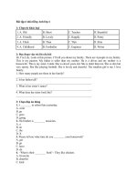 MÔN TIẾNG ANH LỚP 4 TUẦN 26