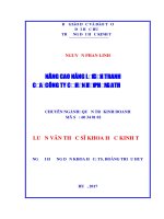 NÂNG CAO NĂNG lực CẠNH TRANH của CÔNG TY cổ PHẦN THỰC PHẨM sữa TH 