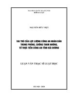 (Luận văn thạc sĩ) vai trò của lực lượng công an nhân dân trong phòng, chống tham nhũng, từ thực tiễn công an tỉnh hải dương​ 
