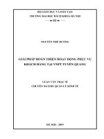 Giải pháp hoàn thiện hoạt động phục vụ khách hàng tại VNPT tuyên quang 