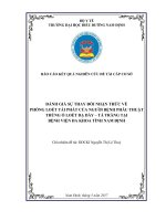 đánh giá sự thay đổi nhận thức về phòng loét tái phát của người bệnh phẫu thuật thủng ổ loét dạ dày tá tràng tại bệnh viện đa khoa tỉnh nam định 