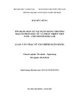 Tín dụng bán lẻ tại ngân hàng thương mại cổ phần đầu tư và phát triển việt nam   chi nhánh đắk lắk 