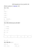 Tải 20 đề ôn tập giữa học kì 1 lớp 1 năm 2020 - 2021 - Đề kiểm tra giữa kì 1 lớp 1 môn Toán và Tiếng Việt