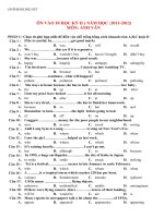 Download Đề ôn tập vào lớp 10 môn Tiếng anh