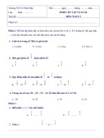 KHỐI 5 - PHIẾU HỌC TẬP TOÁN - TUẦN 28