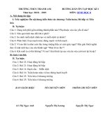 Tải Đề cương ôn tập học kì 1 lớp 8 môn Sinh học trường THCS Thanh Am, Long Biên năm học 2018 - 2019 - Tài liệu ôn thi học kì 1 môn Sinh học lớp 8 có đáp án