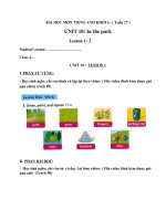 Tiếng Anh 4 _Tuần 26 _F & F Special Edition Grade 4 _ Unit 10 _ Lesson 1- 2 ( Phiếu học tập )