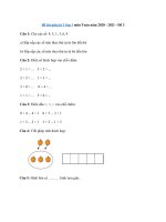 Tải Đề thi giữa kì 1 lớp 1 môn Toán năm 2020 - 2021 - Đề 3 - Đề thi giữa học kì 1 môn Toán lớp 1