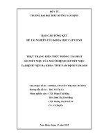 Thực trạng kiến thức phòng tái phát sỏi tiết niệu của người bệnh sỏi tiết niệu tại bệnh viện đa khoa tỉnh nam định năm 2018 