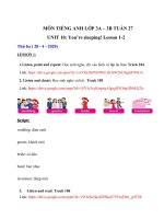 bài giảng tiếng anh lớp 3 tuần 27  tiểu học nhị xuân