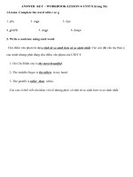 TATC - KHỐI 5 - ĐÁP ÁN : FAMILY AND FRIENDS 5: UNIT 8 - Lesson 4- TUẦN 22