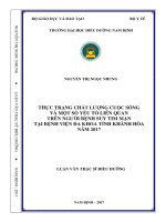 Thực trạng chất lượng cuộc sống và một số yếu tố liên quan trên người bệnh suy tim mạn tại bệnh viện đa khoa tỉnh khánh hòa năm 2017 