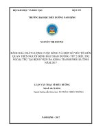 đánh giá chất lượng cuộc sống và một số yếu tố liên quan trên người bệnh đái tháo đường týp 2 điều trị ngoại trú tại bệnh viện đa khoa thành phố hà tĩnh năm 2017 