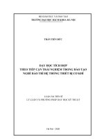 Dạy học tích hợp theo tiếp cận trải nghiệm trong đào tạo nghề bảo trì hệ thống thiết bị cơ khí 
