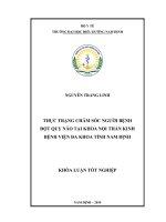 Thực trạng chăm sóc người bệnh đột quỵ não tại khoa nội thần kinh bệnh viện đa khoa tỉnh nam định 