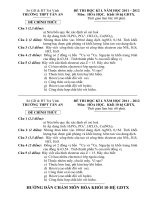 Download Đề thi HKII hóa học 10 - THPT Tân An