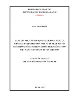 Đánh giá nhu cầu tín dụng của khách hàng cá nhân tại huyện hiệp hòa, một số đề xuất đối với ngân hàng nông nghiệp và phát triển nông nghiệp và nông thôn việt nam   chi nhánh huyện hiệp hòa 