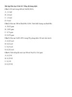 Tải Trắc nghiệm Hóa học 8 bài 42 - Nồng độ dung dịch