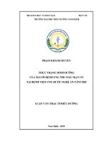 thực trạng dinh dưỡng của người bệnh ung thư đầu mặt cổ điều trị tại bệnh viện ung bướu nghệ an năm 2020 