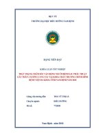 Thực trạng chăm sóc vận động người bệnh sau phẫu thuật gãy thân 2 xương cẳng tay tại khoa chấn thương chỉnh hình bệnh viện đa khoa tỉnh nam định năm 2018 