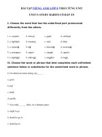 Tải Bài tập tiếng Anh 8 Unit 5: Study Habits có đáp án - Tiếng Anh lớp 8 Unit 5 Study habits| Bài tập Unit 5 SGK tiếng Anh lớp 8 có đáp án