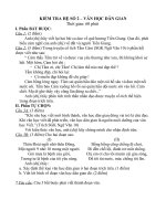 Download Đề kiểm tra Hệ số 2- văn học dân gian