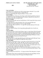 Download Đề thi chọn HSG Lý Nhân Hà Nam môn sinh học 9