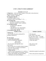 Tải Giáo án Tiếng Anh lớp 5 Unit 1: What your address - Lesson 1 - Giáo án điện tử môn Tiếng Anh lớp 5