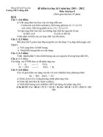 Download Đề kiểm tra HKI hóa học 8 -có đáp án